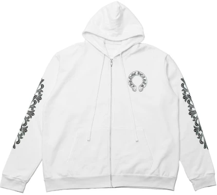Chrome Hearts Logo Print Zip-Up Hoodie White Long Sleeve - CW-164227 Order Chrome Hearts Logo Print Zip-Up Hoodie White Long Sleeve - CW-164227