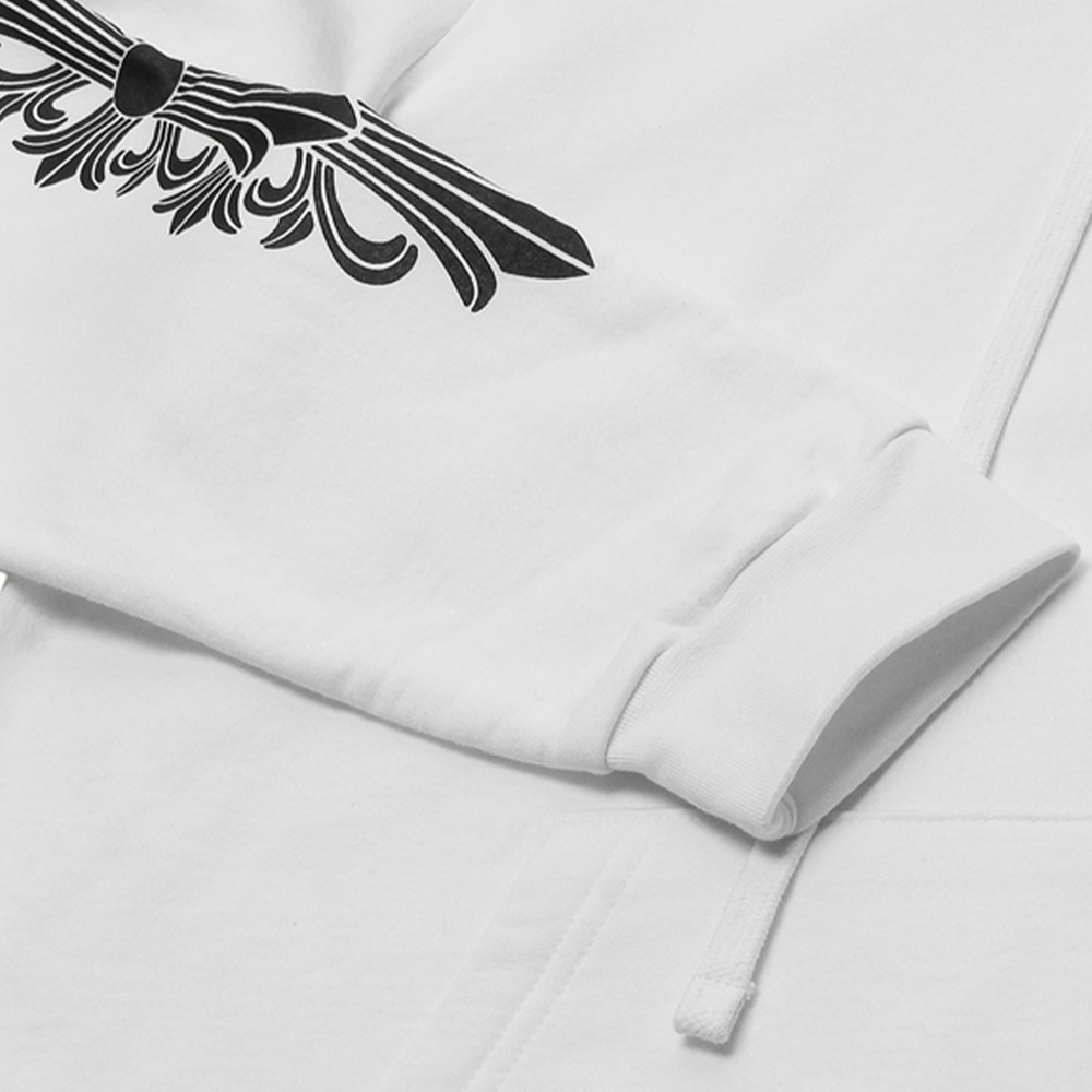 Details for Chrome Hearts Logo Print Zip-Up Hoodie White Long Sleeve - CW-164227