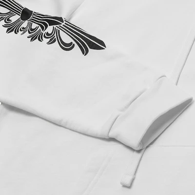 Chrome Hearts Logo Print Zip-Up Hoodie White Long Sleeve - CW-164227 Details for Chrome Hearts Logo Print Zip-Up Hoodie White Long Sleeve - CW-164227