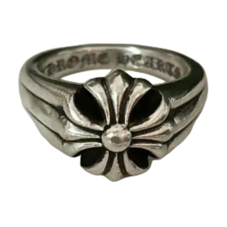 Chrome Hearts Logo Shaped Design Silver Ring - . ch-ch-pls