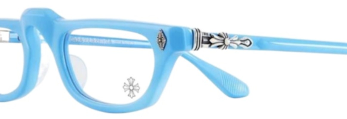 Chrome Hearts 男士蓝色边框LOGO方形光学眼镜 EDUCUNTATION Shop Chrome Hearts 男士蓝色边框LOGO方形光学眼镜 EDUCUNTATION