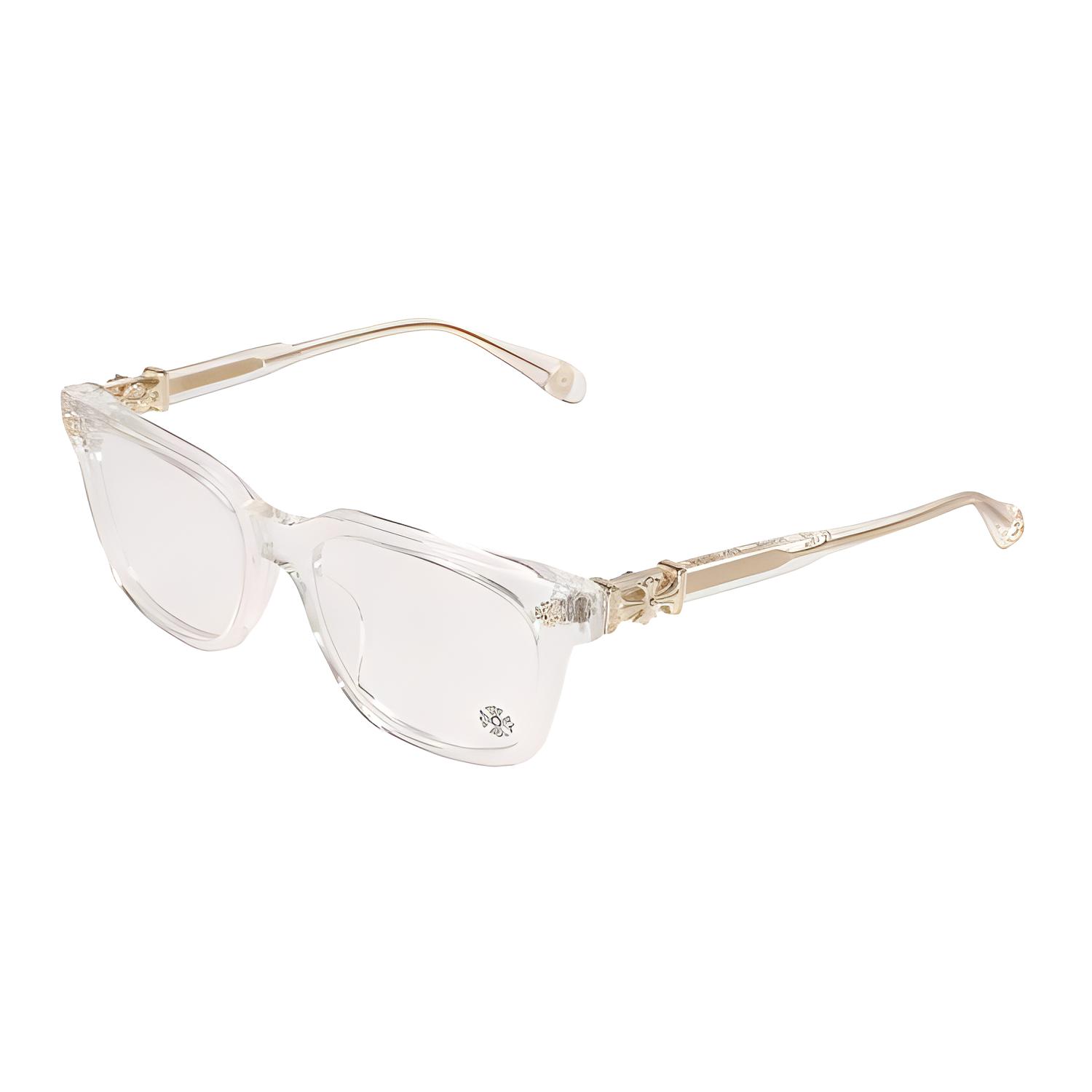 Chrome Hearts Logo Square Optical Glasses Gold Frame for Men CoxUckercrys