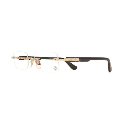 Chrome Hearts Logo Titanium Square Optical Glasses Unisex Black DEEP I GP BK P 54 21 146