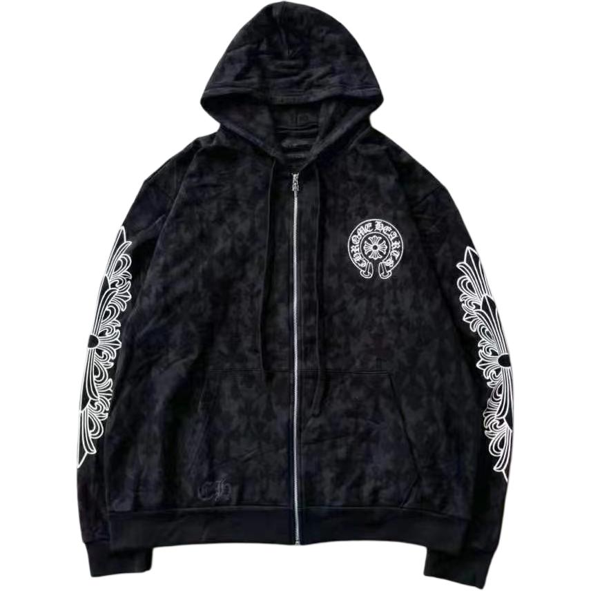 Chrome Hearts Logo Zip Hoodie Jacket Black CH-038-00036