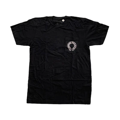 Chrome Hearts Malibu Horseshoe Logo Tee Black Unisex Short Sleeve T-Shirt. CH-323