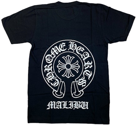 Chrome Hearts Kaos Hitam Unisex Logo Horseshoe Malibu Lengan Pendek. CH-323 Order Chrome Hearts Kaos Hitam Unisex Logo Horseshoe Malibu Lengan Pendek. CH-323