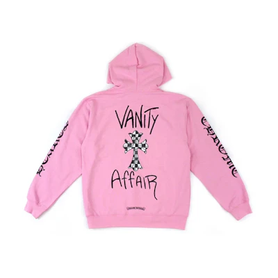 Chrome Hearts Matty Boy "Vanity Affair" Pink Kanji Letter Print Long Sleeve Hoodie Unisex CH-069