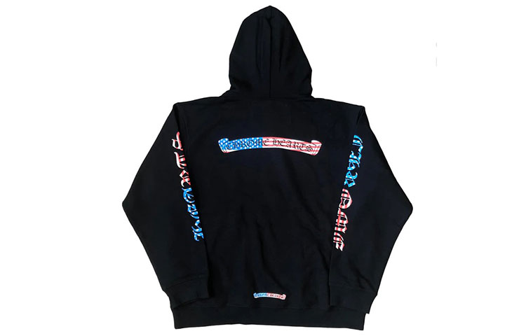 Chrome Hearts Matty Boy America Hoodie Black Red Blue Scroll Logo Sweatshirt CH-604