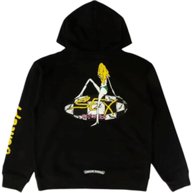 Order Chrome Hearts Hoodie Unisex Negro con Estampado Sex Records. CH-20222155