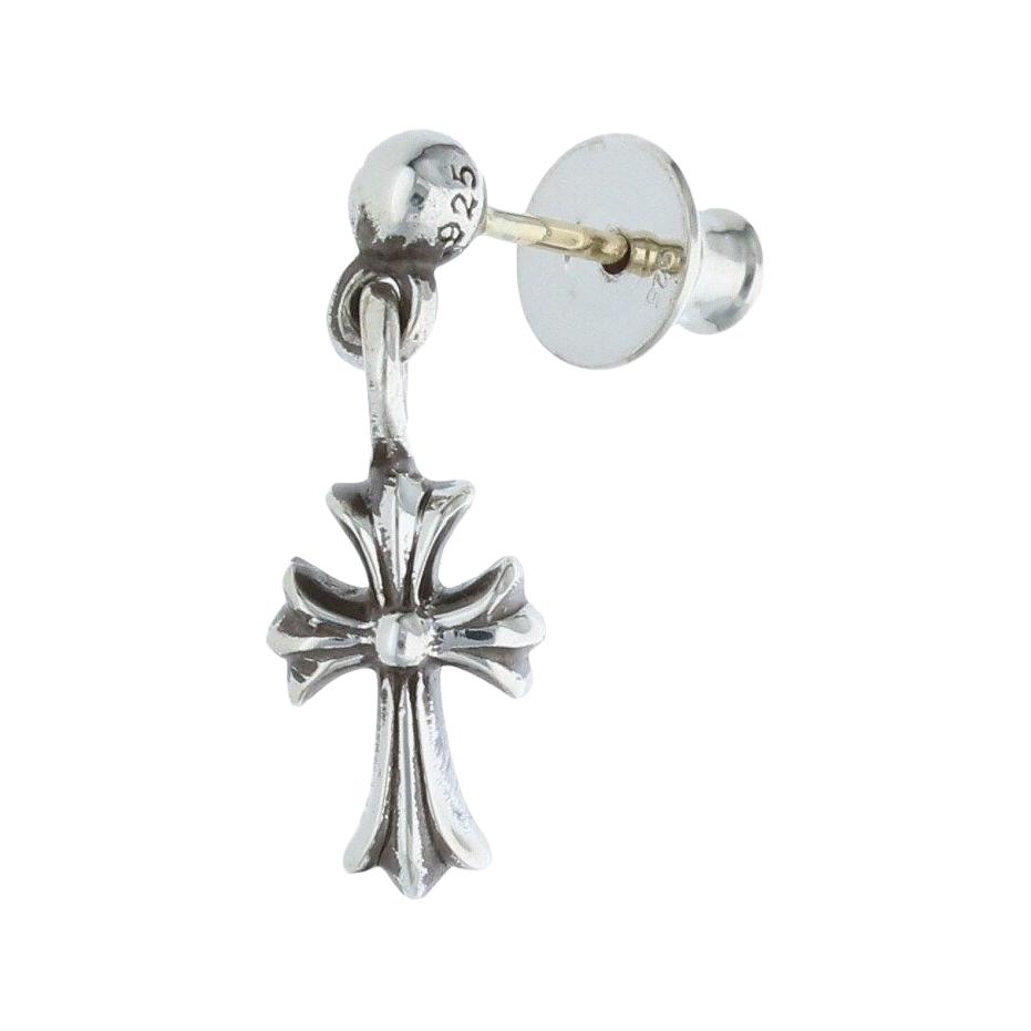 Chrome Hearts Medium Silver Cross Earring 925 Sterling Unisex Stud Single Piece CH-ED-250