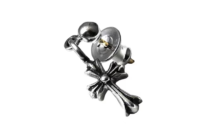 Order 크롬하츠 미듐 실버 크로스 십자가 귀걸이 925 스털링 유니섹스 단일 피스 CH-ED-250