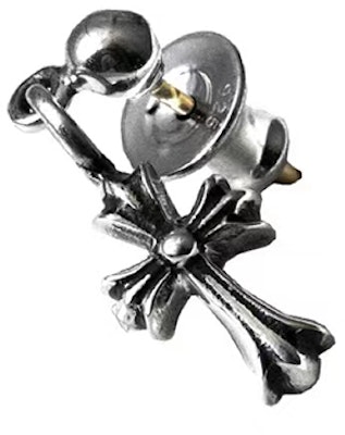 Chrome Hearts Medium Silver Cross Earring 925 Sterling Unisex Stud Single Piece CH-ED-250 Order Chrome Hearts Medium Silver Cross Earring 925 Sterling Unisex Stud Single Piece CH-ED-250