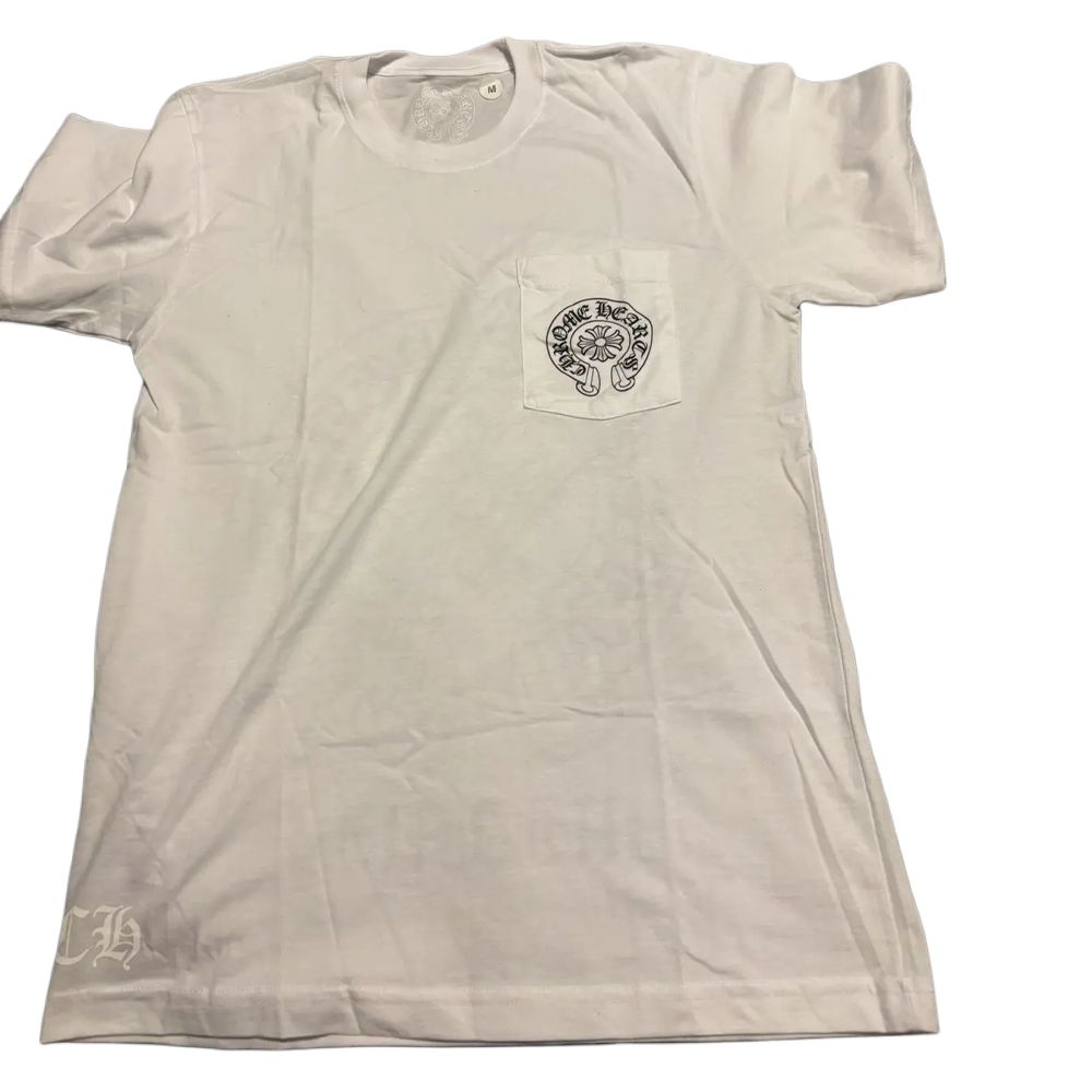 Chrome Hearts Miami Exclusive Horseshoe Print Unisex Couples White T-shirt CH-123