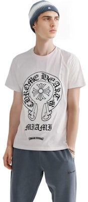 克罗心迈阿密限定马蹄印花男女同款白色T恤 CH-123 Lookbook 克罗心迈阿密限定马蹄印花男女同款白色T恤 CH-123