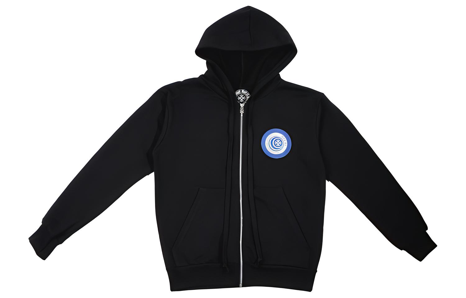 Chrome Hearts Miami Letter Print Zip Hoodie Jacket Unisex Black CH-078