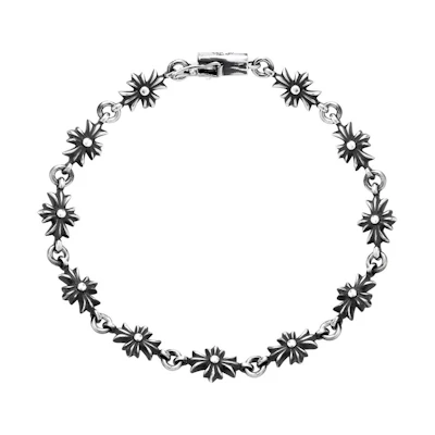Chrome Hearts Minimalist 925 Silver Bracelet Unisex Couple Design - Silver. klx-sl-100