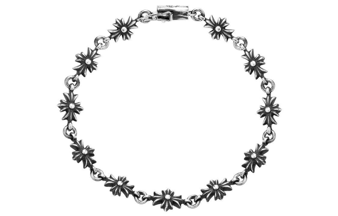 Lookbook 크롬하츠 미니멀리스트 925 실버 팔찌 유니섹스 커플 디자인 - 실버. klx-sl-100