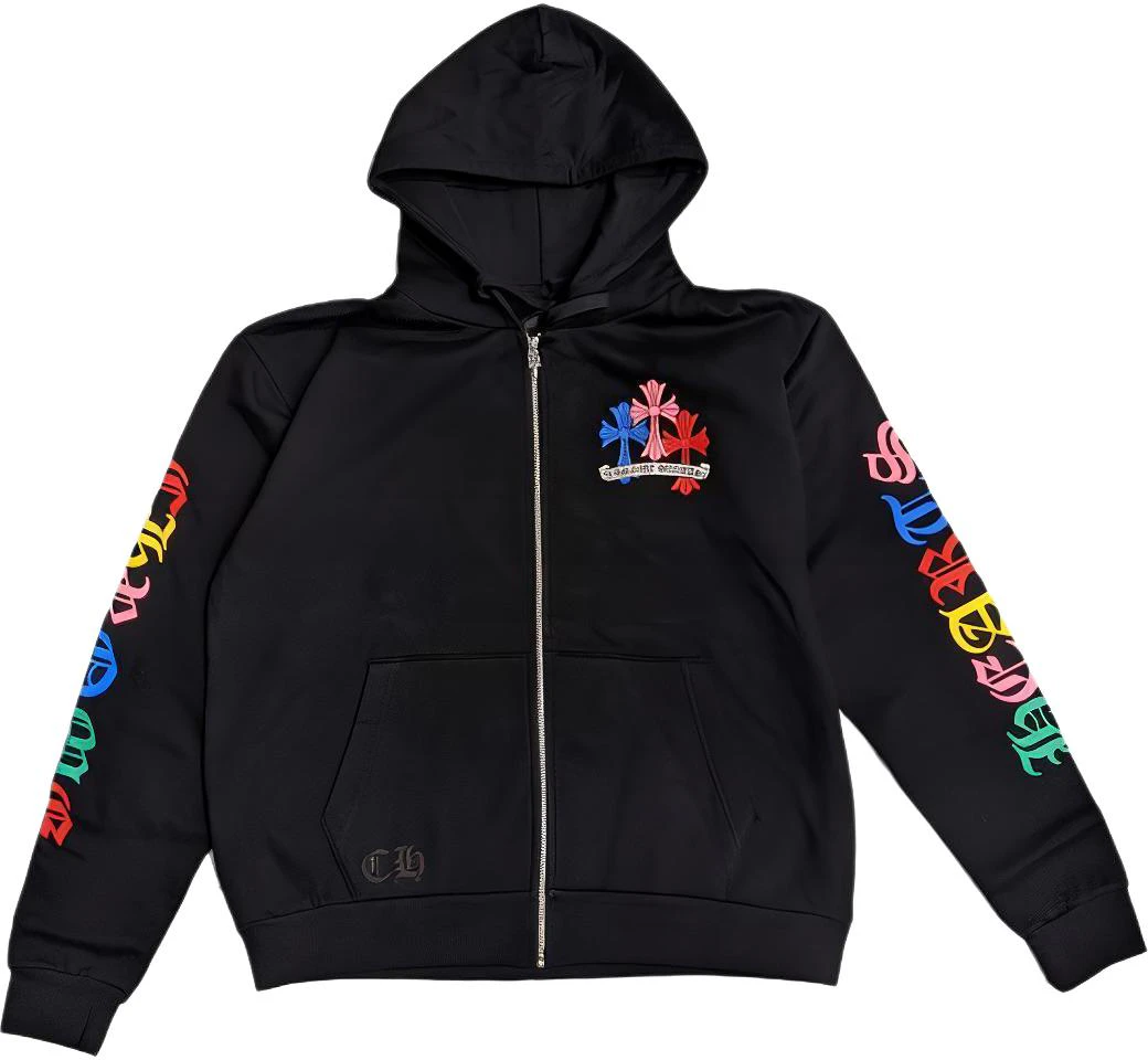 chrome-hearts-multi-color-cross-zip-hoodie-unisex-black-ch-577
