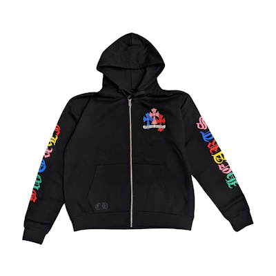 Chrome Hearts Multi-Color Cross Zip Hoodie Unisex Black CH-577