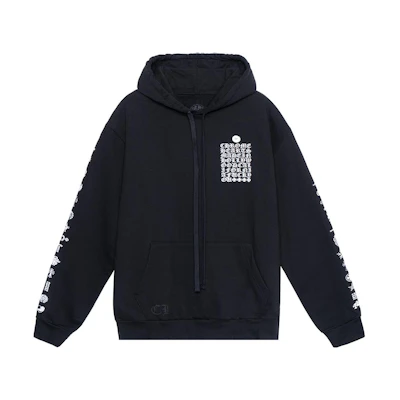 Chrome Hearts Multi Logo Pullover Hoodie Black Unisex Sanskrit Horseshoe Design CH-108