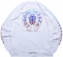 Order Chrome Hearts 彩色劍與馬蹄男女白長袖T恤 CH-127