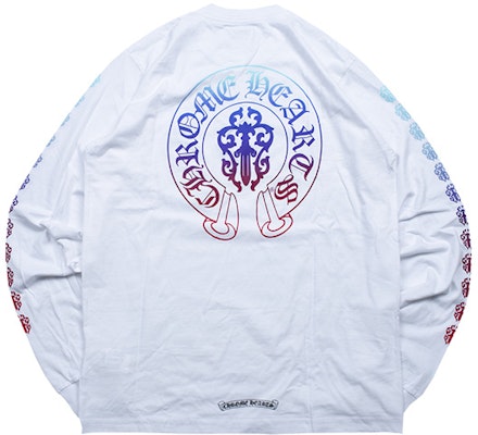 クロムハーツ マルチカラーロングスリーブTシャツ ソード&ホースシュー 白 男女兼用 CH-127 Order クロムハーツ マルチカラーロングスリーブTシャツ ソード&ホースシュー 白 男女兼用 CH-127