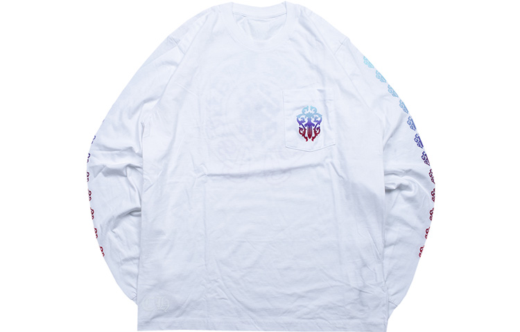 Lookbook クロムハーツ マルチカラーロングスリーブTシャツ ソード&ホースシュー 白 男女兼用 CH-127