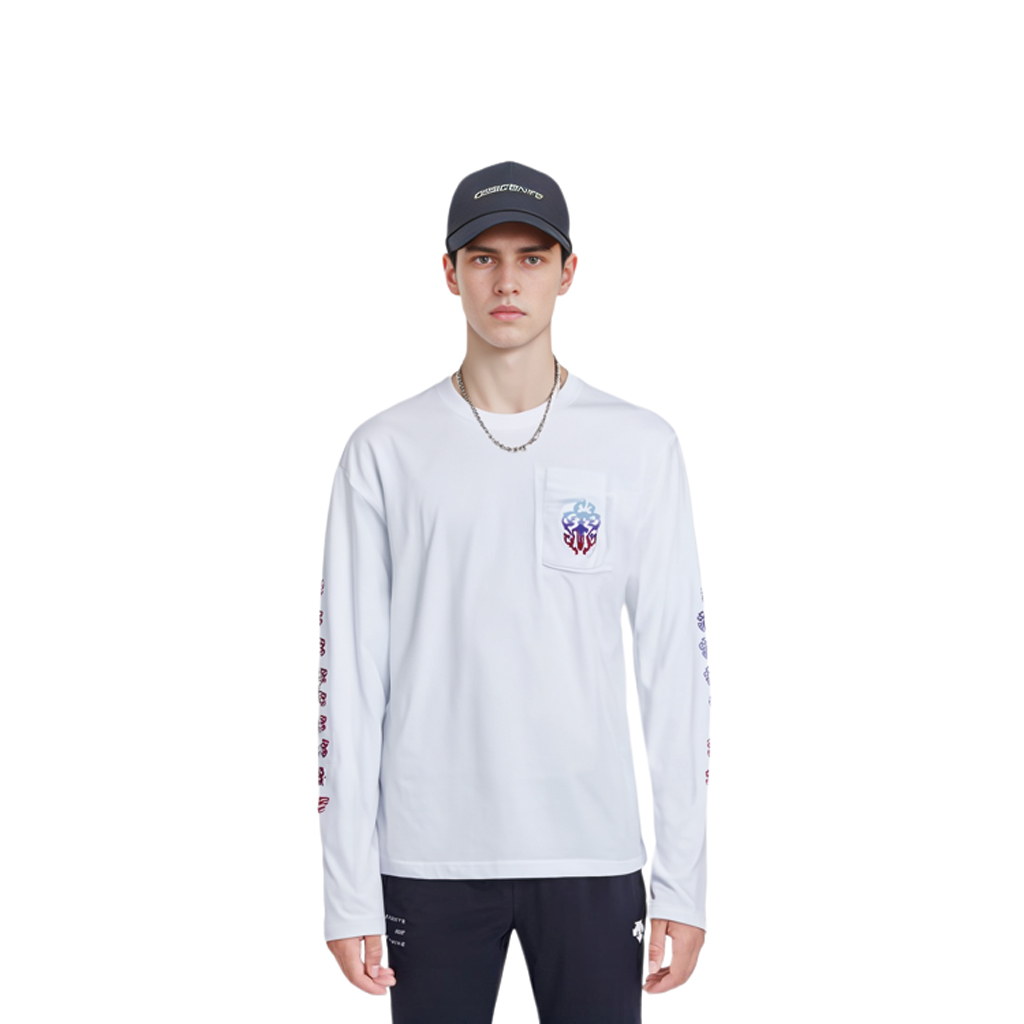 Shop クロムハーツ マルチカラーロングスリーブTシャツ ソード&ホースシュー 白 男女兼用 CH-127