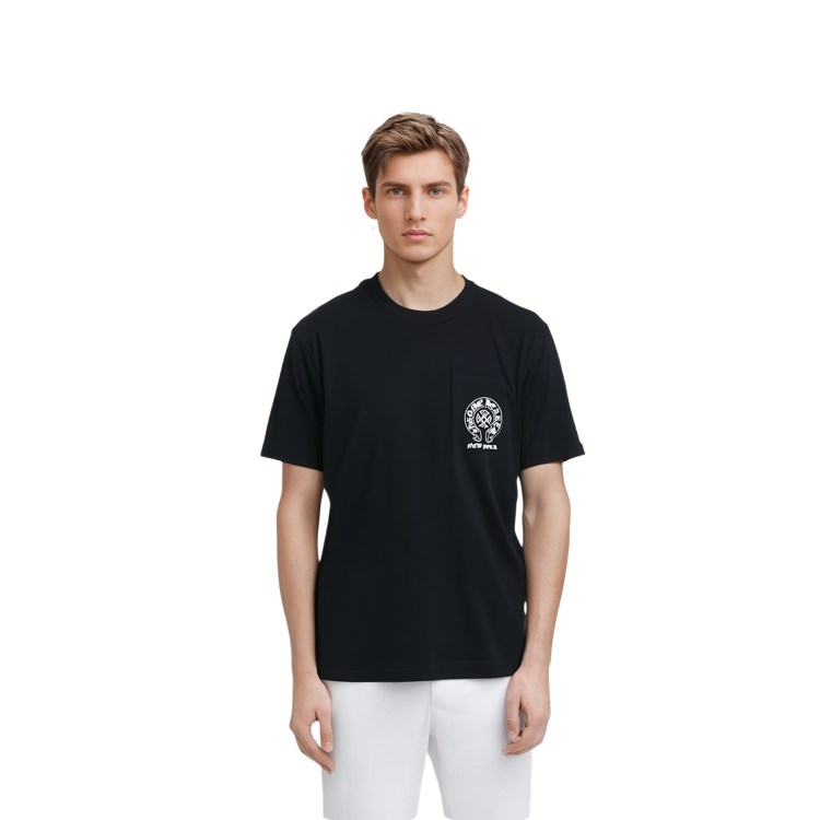 Purchase Chrome Hearts NYC Eksklusif Logo Graphic Tee Unisex Hitam CH-3261