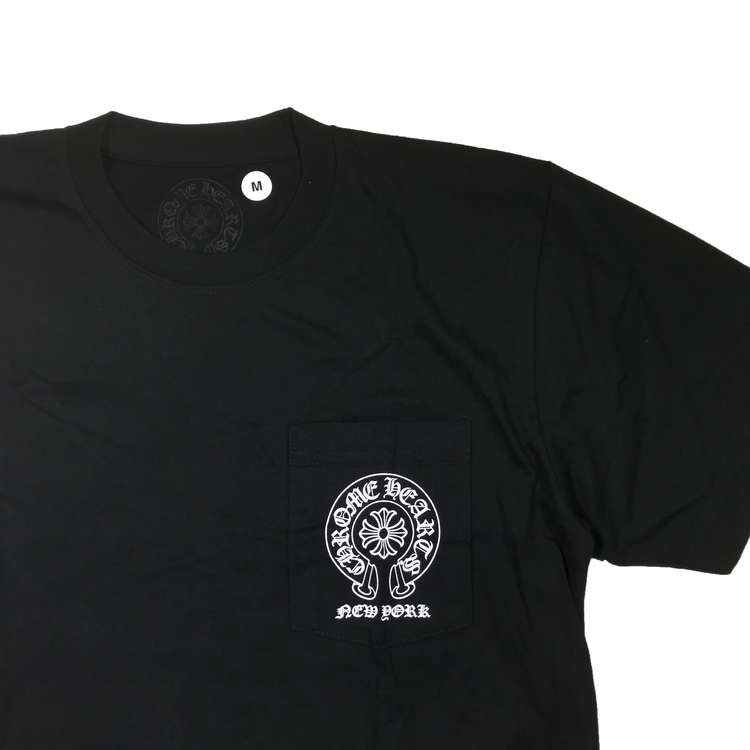 Sizing Chrome Hearts NYC Eksklusif Logo Graphic Tee Unisex Hitam CH-3261