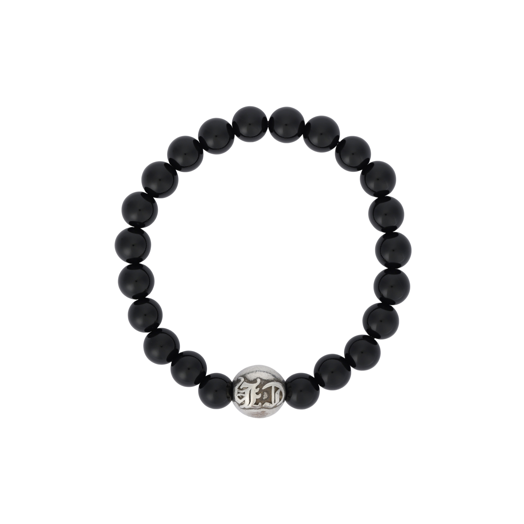 Chrome Hearts Obsidian Beaded Bracelet Classic Unisex Couple Style. CH002304