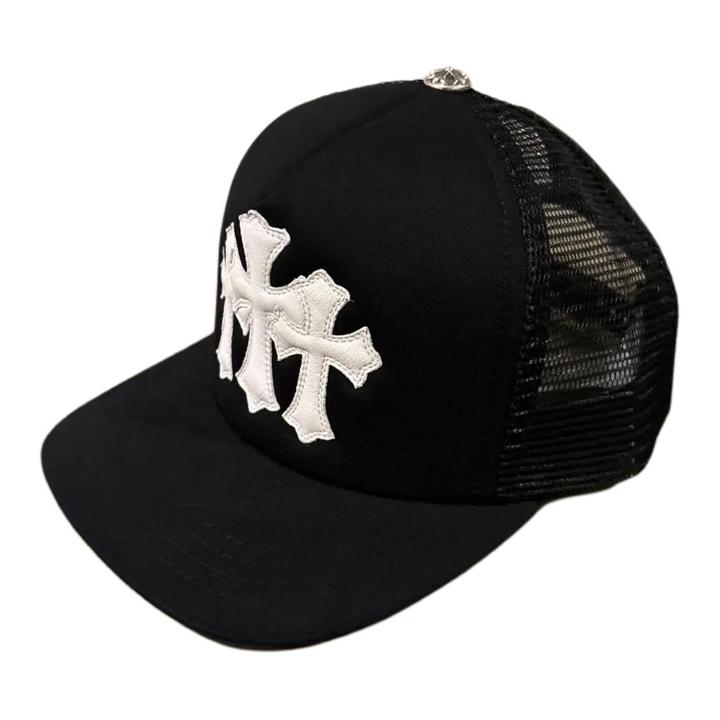 Chrome Hearts Original Design Black Leather & Polyester Baseball Cap 042-015601