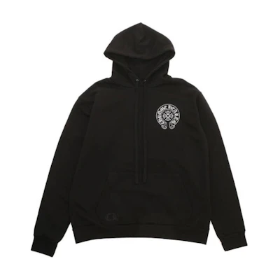 Chrome Hearts Oversized Logo Print Hoodie Black Long Sleeve Sweatshirt 246609-BLK