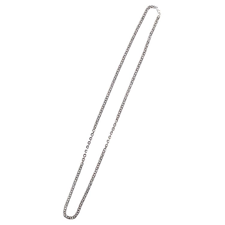 Chrome Hearts Paper Chain Logo Engraved 925 Silver Unisex Necklace Silver CH-SL-262