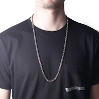 Lookbook クロムハーツ ペーパーチェーン ロゴ彫刻 925シルバー ユニセックスネックレス シルバー CH-SL-262