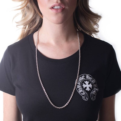 Collar Unisex Plata Chrome Hearts Cadena Papel Grabado Logo 925 Plata. CH-SL-262 Shop Collar Unisex Plata Chrome Hearts Cadena Papel Grabado Logo 925 Plata. CH-SL-262