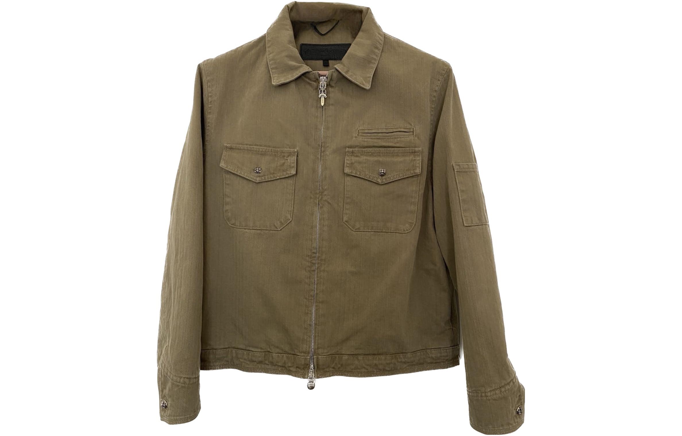 Chrome Hearts Plain Zip-Up Collared Jacket Light Brown CH-2023077077