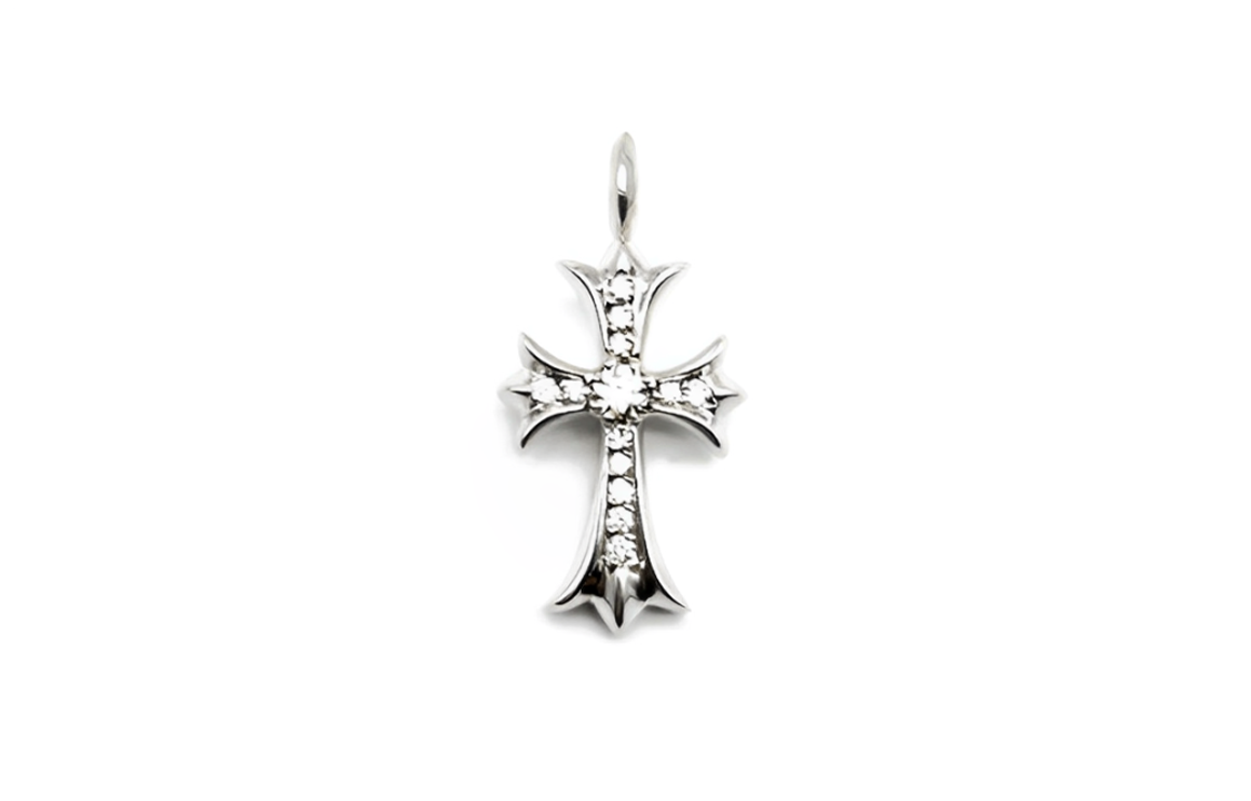 Order Liontin Chrome Hearts Platinum Diamond Cross Unisex Perak Perhiasan. Tiny18k