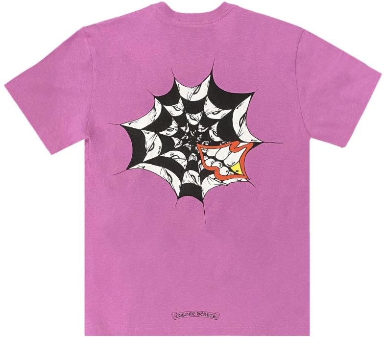 chrome-hearts-purple-spider-web-graffiti-pink-t-shirt-unisex-crewneck-tee-ch-612