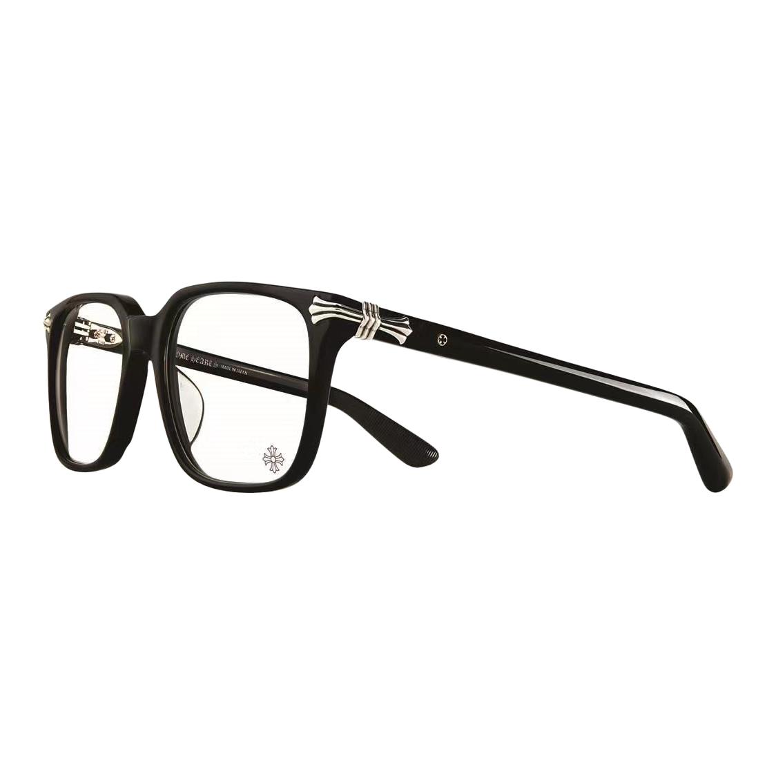 Chrome Hearts Rectangle Optical Glasses Black Unisex Frame with Logo Temples THIRST TRAP-Blabk