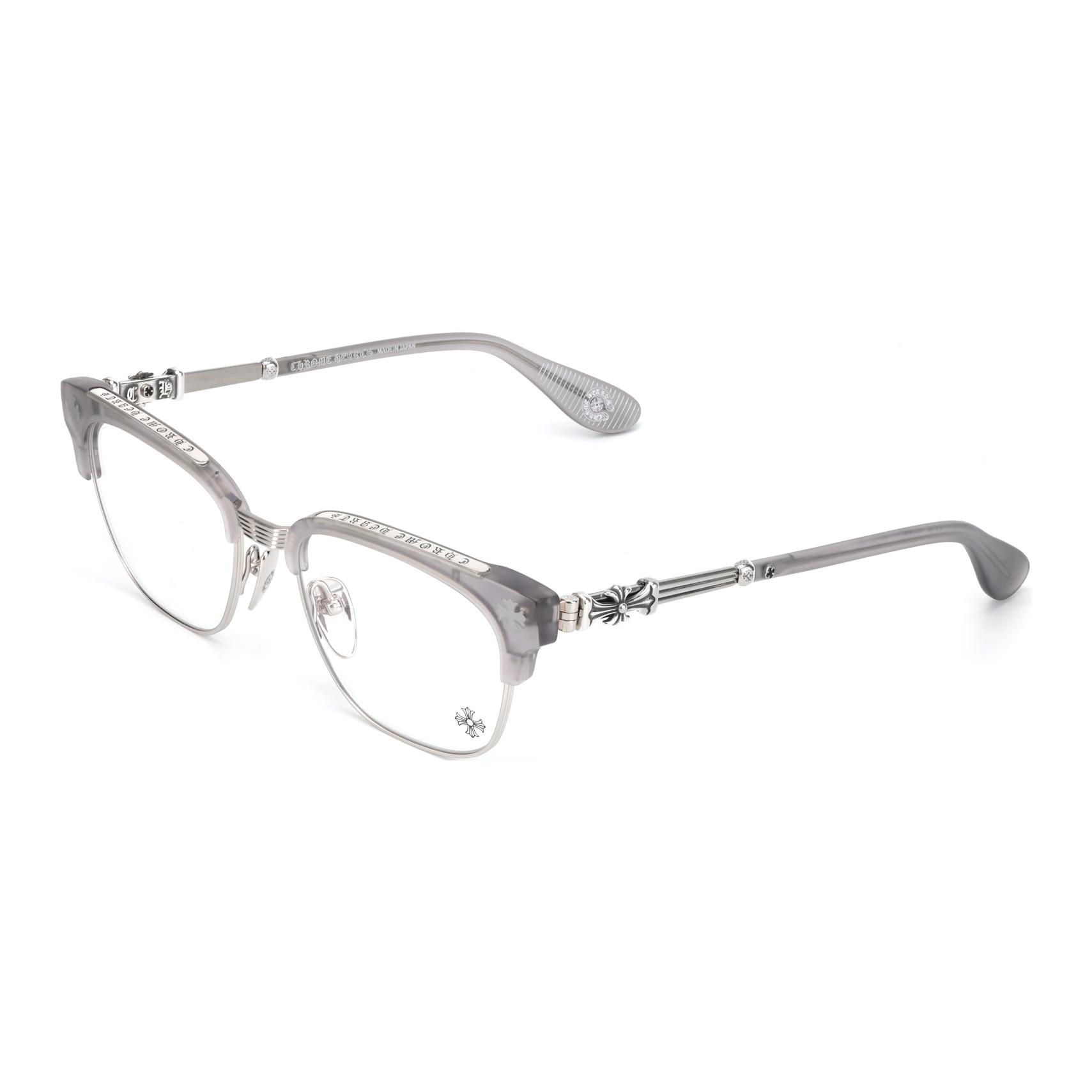 Chrome Hearts Rectangular Eyeglasses Unisex Smoke Grey Frame with Metal Arms Bonennoisseur-II