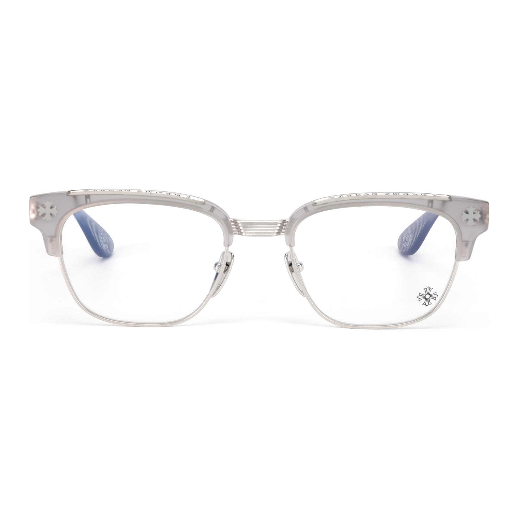 Chrome Hearts Rectangular Eyeglasses Unisex Smoke Grey Frame with Metal Arms Bonennoisseur-II 圖 3