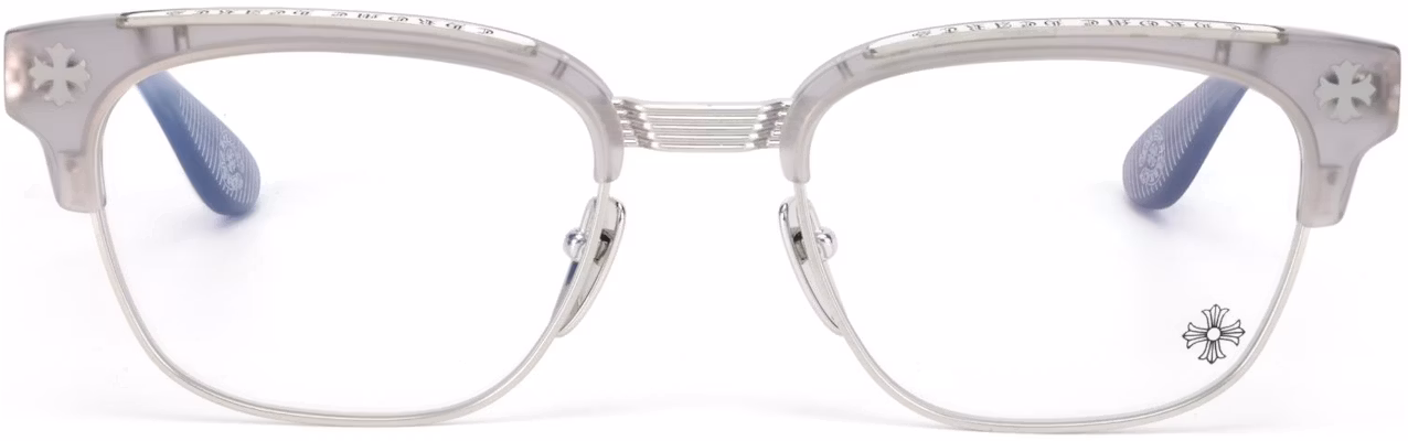 Chrome Hearts Rectangular Eyeglasses Unisex Smoke Grey Frame with Metal Arms Bonennoisseur-II Lookbook Chrome Hearts Rectangular Eyeglasses Unisex Smoke Grey Frame with Metal Arms Bonennoisseur-II
