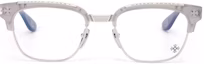 Lookbook Chrome Hearts Rectangular Eyeglasses Unisex Smoke Grey Frame with Metal Arms Bonennoisseur-II