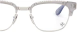 Purchase Chrome Hearts Rectangular Eyeglasses Unisex Smoke Grey Frame with Metal Arms Bonennoisseur-II