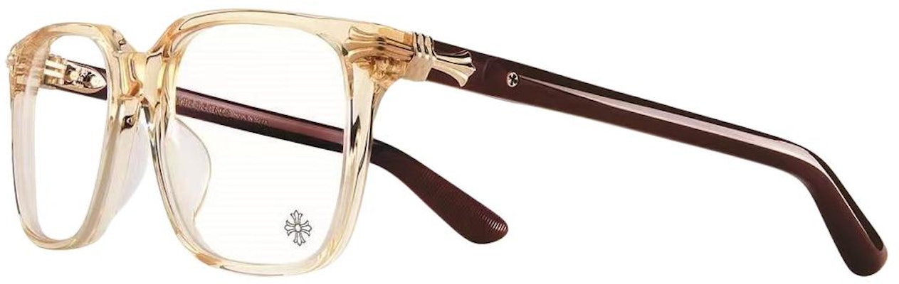 Frame Kacamata Chrome Hearts Persegi Cokelat Muda Unisex dengan Logo THIRST TRAP-Chai/Bordello Order Frame Kacamata Chrome Hearts Persegi Cokelat Muda Unisex dengan Logo THIRST TRAP-Chai/Bordello