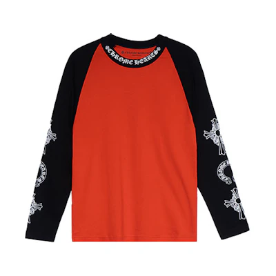 Chrome Hearts Red Long Sleeve T-Shirt with Patchwork Logo – Unisex CH-20222166