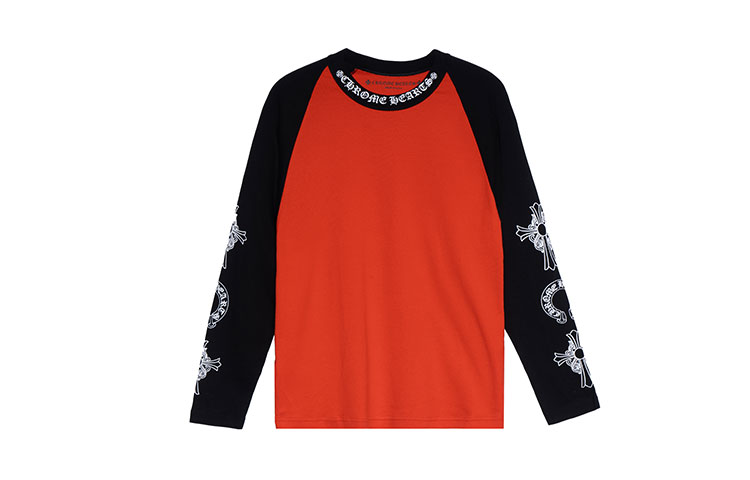 Order Chrome Hearts 紅色拼布Logo長袖T恤 – 中性款 CH-20222166