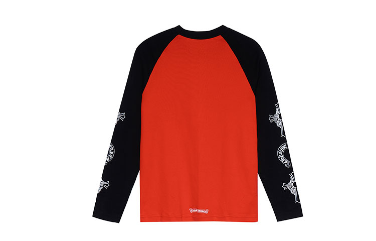 Lookbook Chrome Hearts 紅色拼布Logo長袖T恤 – 中性款 CH-20222166