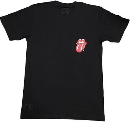 크롬하츠 레드 텅 그래픽 블랙 유니섹스 티셔츠. CH-327 Order 크롬하츠 레드 텅 그래픽 블랙 유니섹스 티셔츠. CH-327
